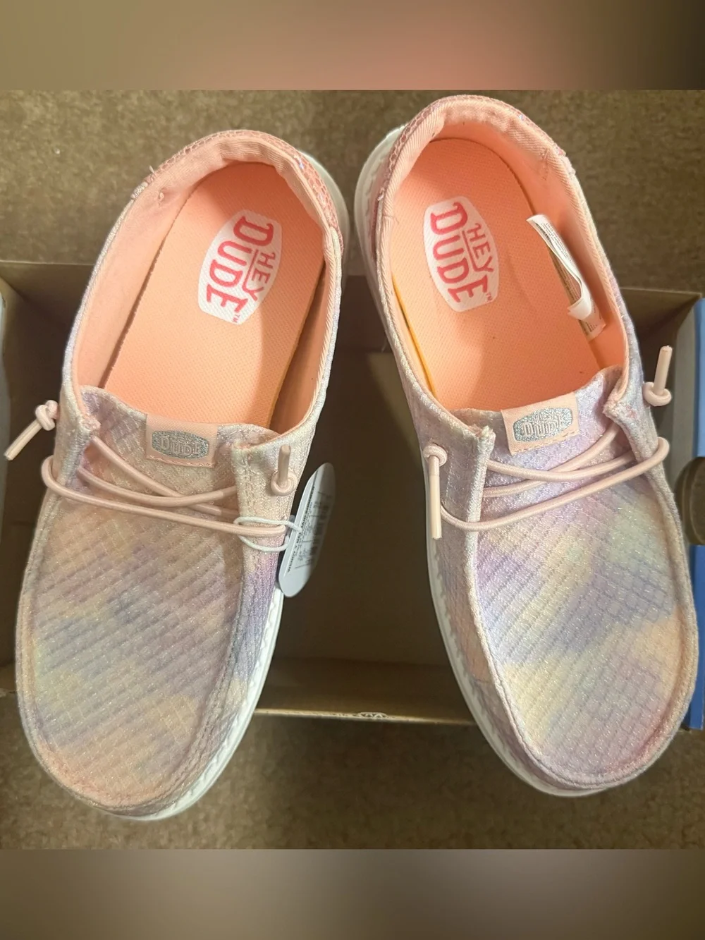 Hey Dude Kids Tie-Dye Slip-On Sneakers - Pink, Purple, Cream